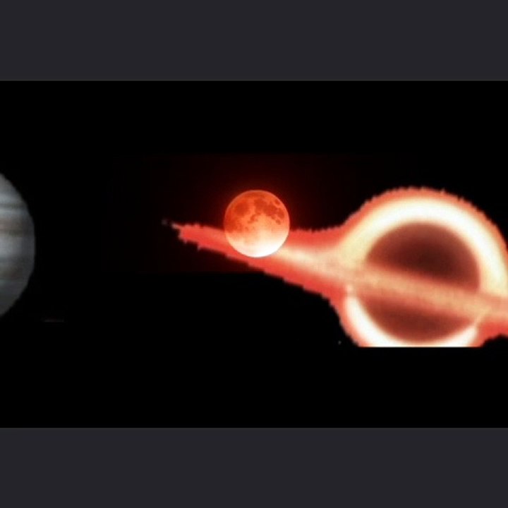The black hole drags the moon