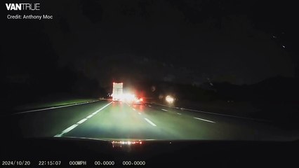 Moment Tesco lorry explodes into fireball on M25 near Sevenoaks