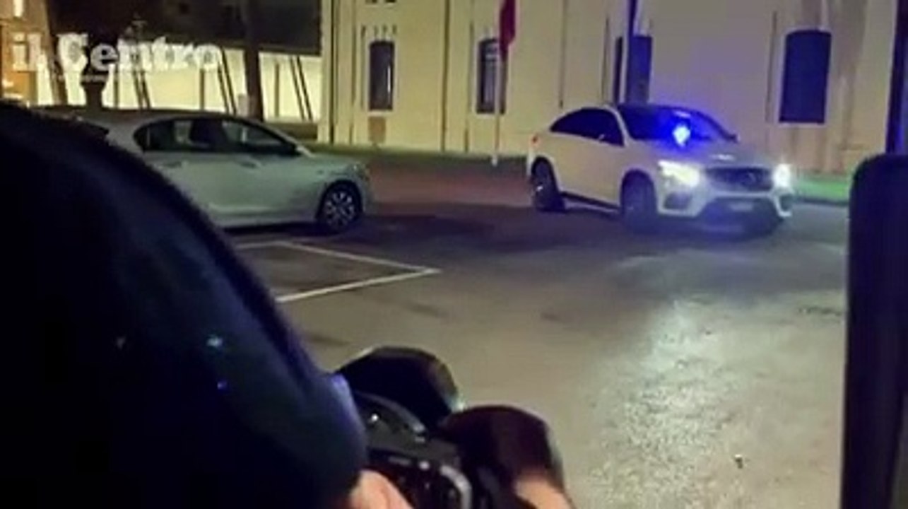 L'uscita di Davide Ciaccia dalla caserma della guardia di finanza di Teramo