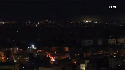 لحظة قصف الاحتلال لمنطقة الأوزاعي في جنوب لبنان