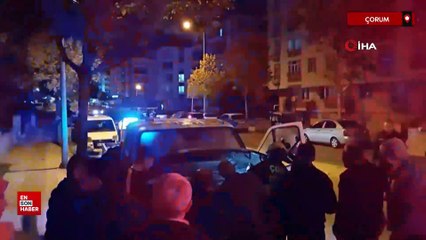 Çorum'da park halindeki kamyonet alev aldı