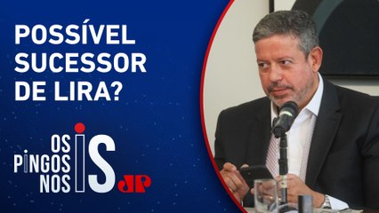 Arthur Lira faz aceno para deputado Hugo Motta em evento em SP