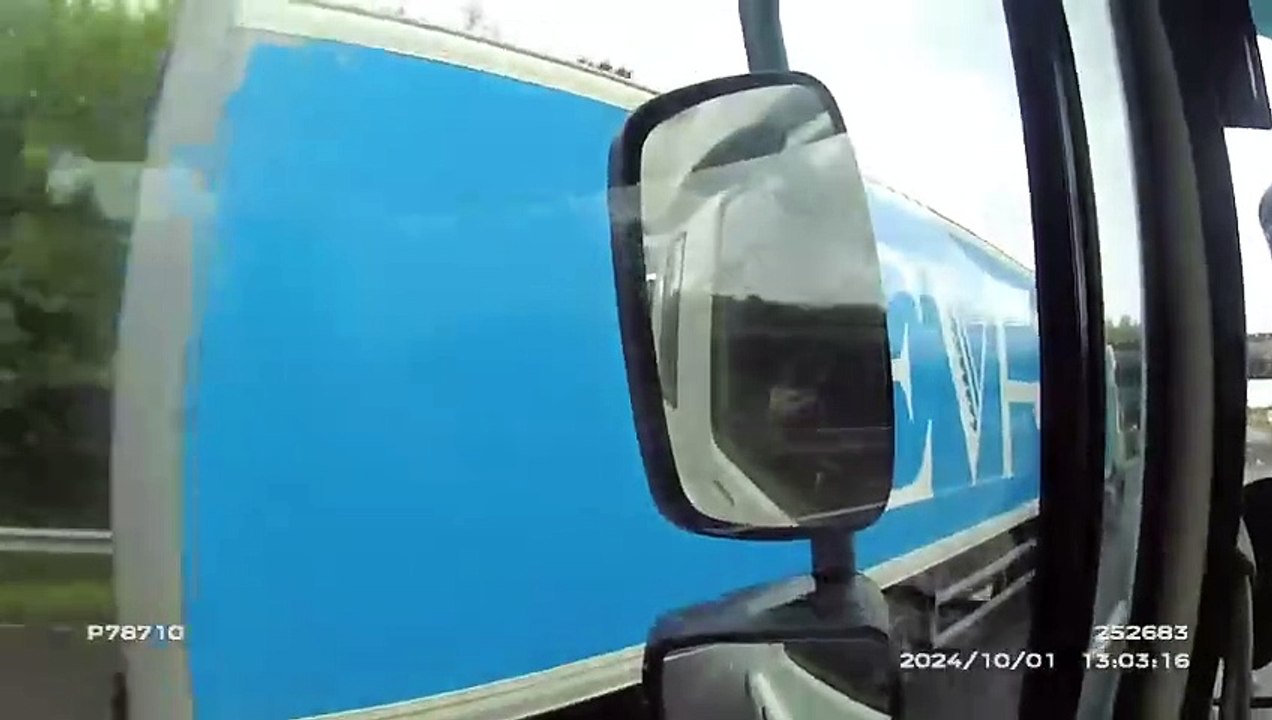 Lorry driver caught eating yoghurt with spoon on M5