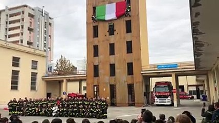 Omaggio al tricolore per la festa di Santa Barbara