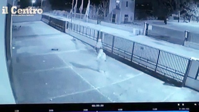 I ladri ripresi dalle telecamere nel magazzino di alimenti per animali