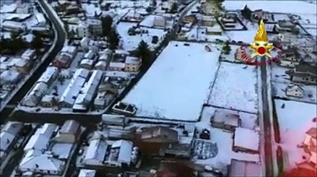 Escursionisti dispersi: il campo base e l'area della valanga vista dall'alto