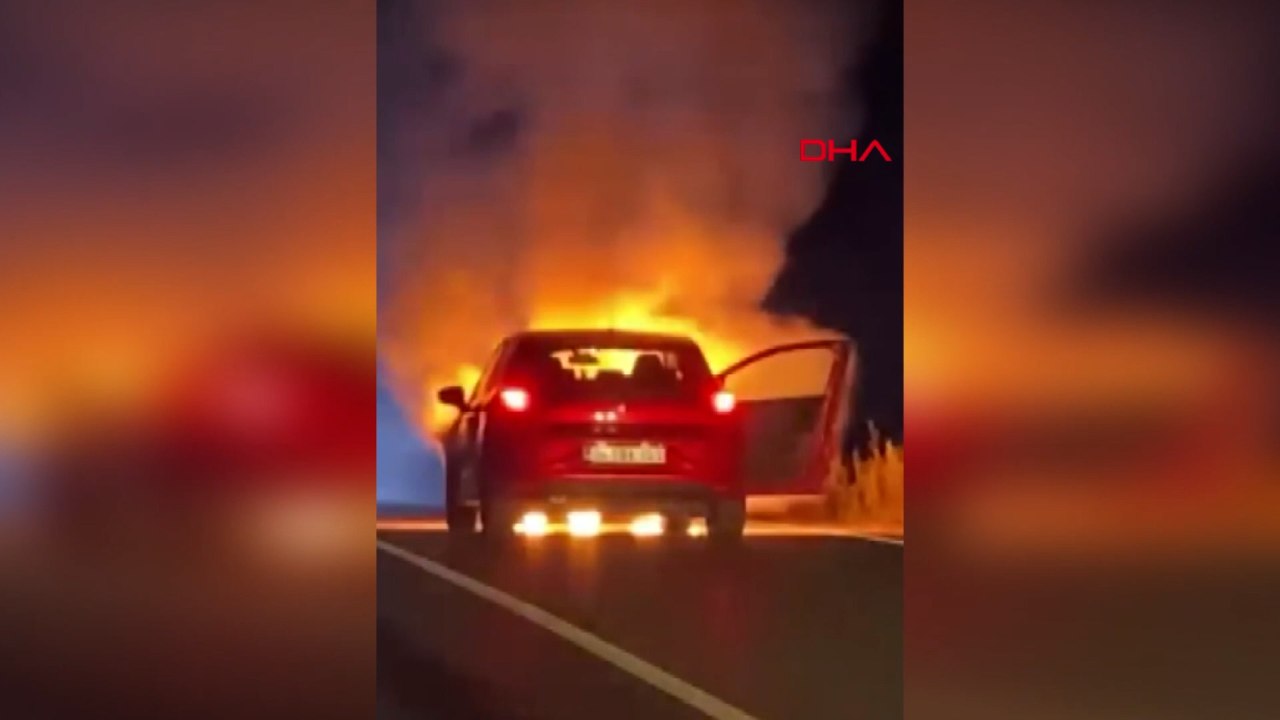 Sarıyer'de otomobil alev alev yandı