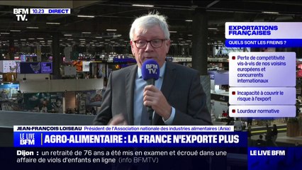 Скачать видео: Jean-François Loiseau (Association nationale des industries alimentaires), sur la chute des exportations agro-alimentaires françaises: 