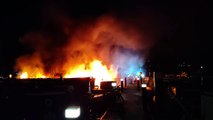 WATCH as canal boat catches fire at Northampton Marina