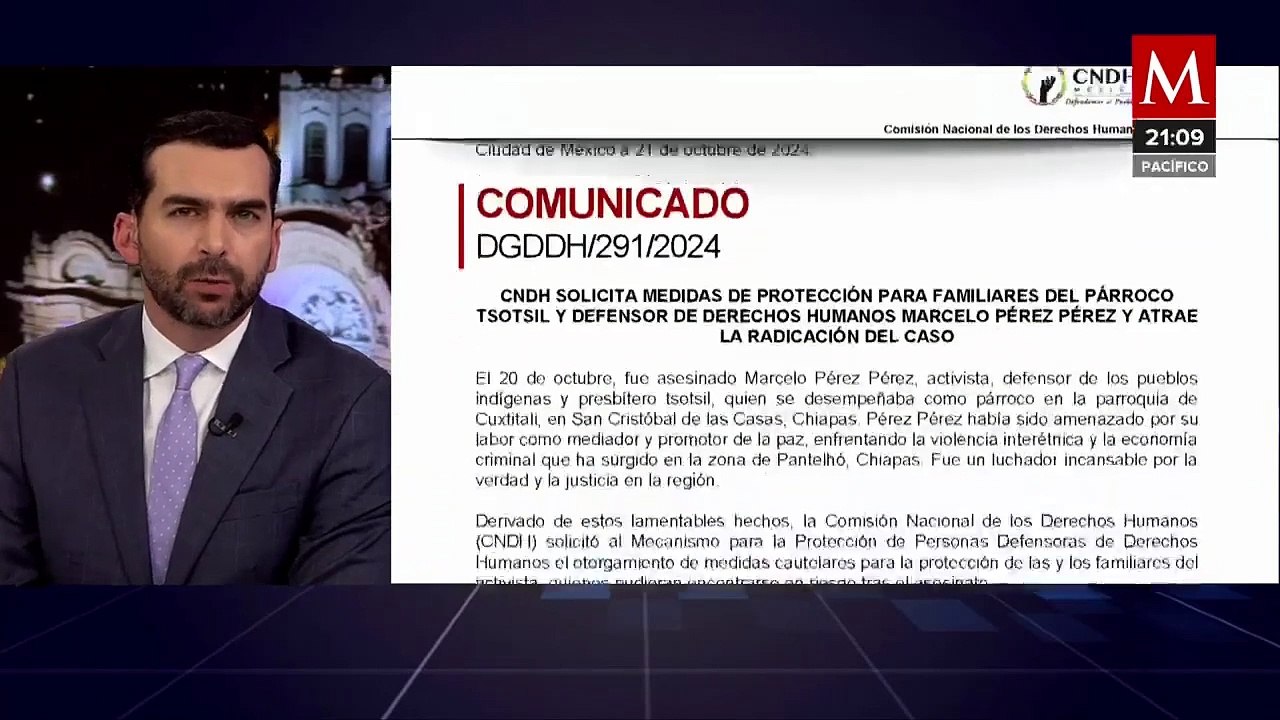 CNDH solicita protección para familiares del sacerdote Marcelo Pérez Pérez tras su asesinato