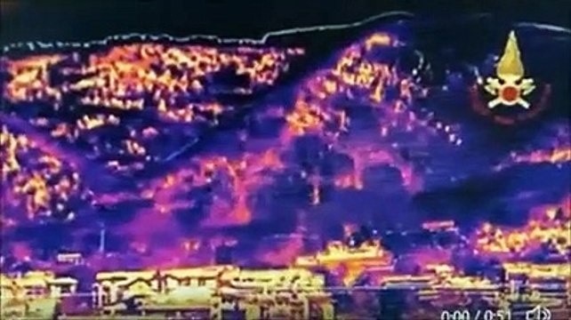 Le impressionanti immagini dell'incendio dell'Aquila con la termocamera