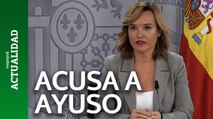 Pilar Alegría acusa a Ayuso de absentismo laboral por no verse con Sánchez