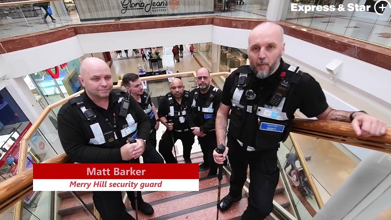 Security guards at Merry Hill Shopping Centre, look forward to their charity trek.