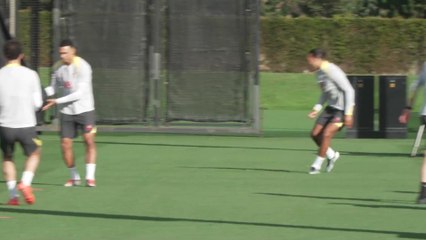 Liverpool training ahead of Leipzig UCL trip