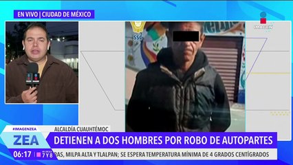 Detienen a dos hombres por el robo de autopartes en la alcaldía Cuauhtémoc, CDMX