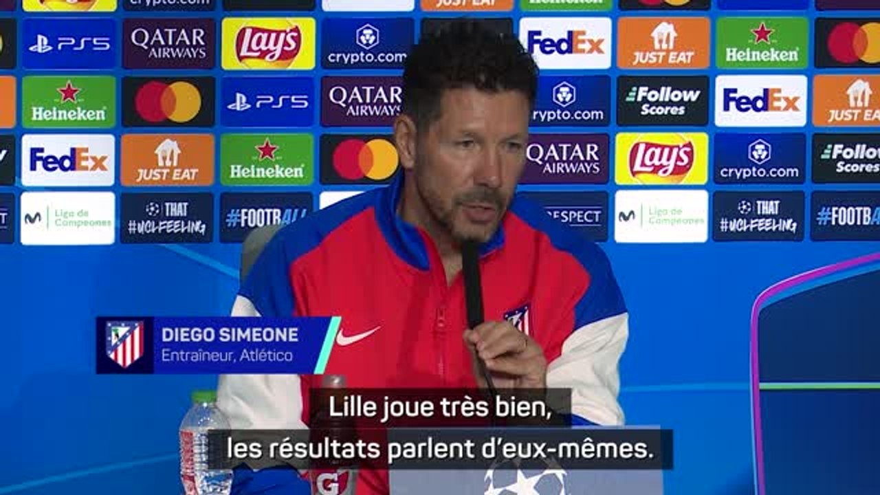 Atlético - Simeone : "Lille propose un football attractif, courageux"