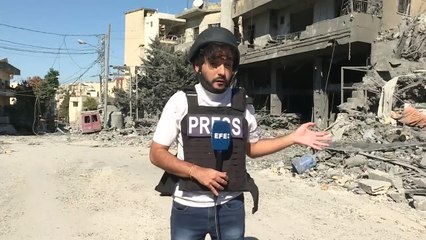 La ciudad libanesa de Nabatieh reducida a escombros por los ataques israelíes