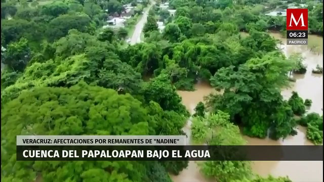 Lluvias provocadas por 'Nadine' tienen la cuenca del Papaloapan bajo el agua
