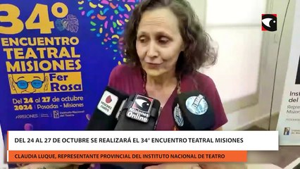 Del 24 al 27 de octubre se realizará el 34° Encuentro teatral Misiones