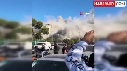 İsrail'in Lübnan'da Vurduğu Bina Yerle Bir Oldu