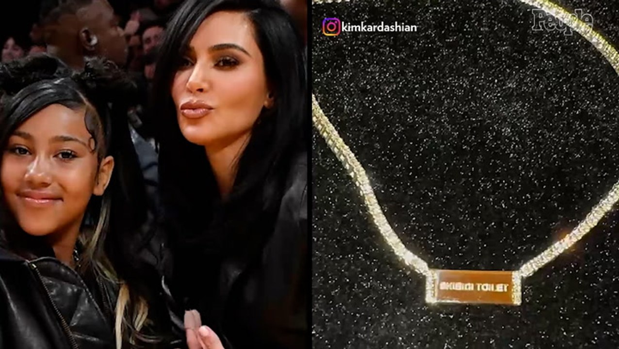 North West Gets Mom Kim Kardashian a Diamond Necklace with Bizarre Engraving for Her 44th Birthday