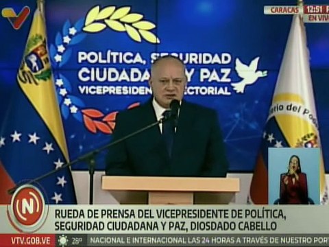 Vpdte. Sectorial Diosdado Cabello: Las crítica de la derecha no paralizará a órganos de la justicia