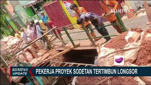 Penyelamatan 3 Pekerja Proyek Sodetan yang Tertimbun Longsoran Tanah di Jakarta Timur