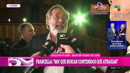 GUILLERMO FRANCELLA, MARTÍN FIERRO DE ORO, EN DDM