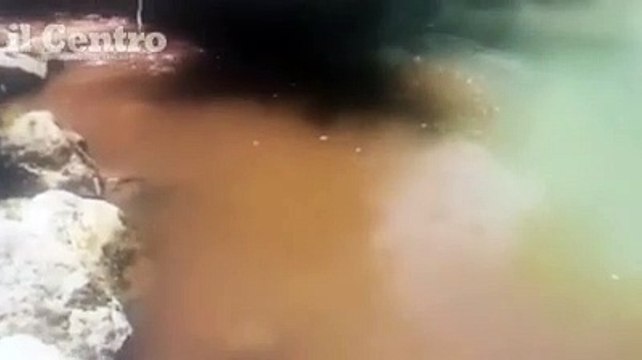 Il fiume si colora di marrone: allarme ambientale nel Pescara