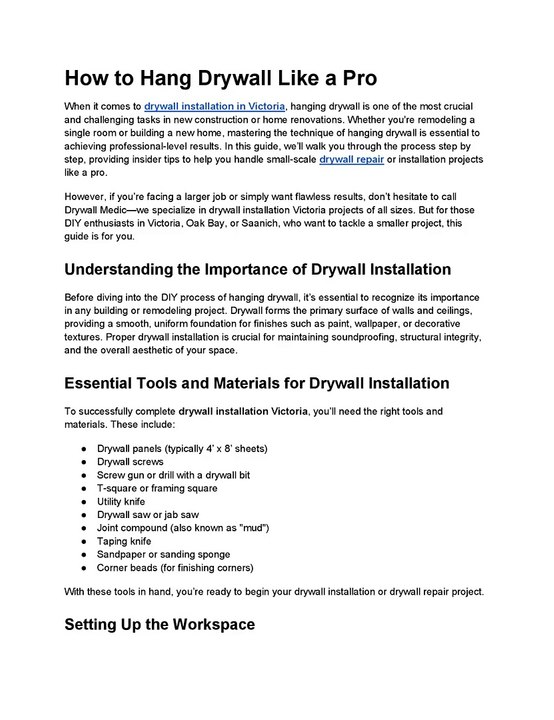 How to Hang Drywall Like a Pro