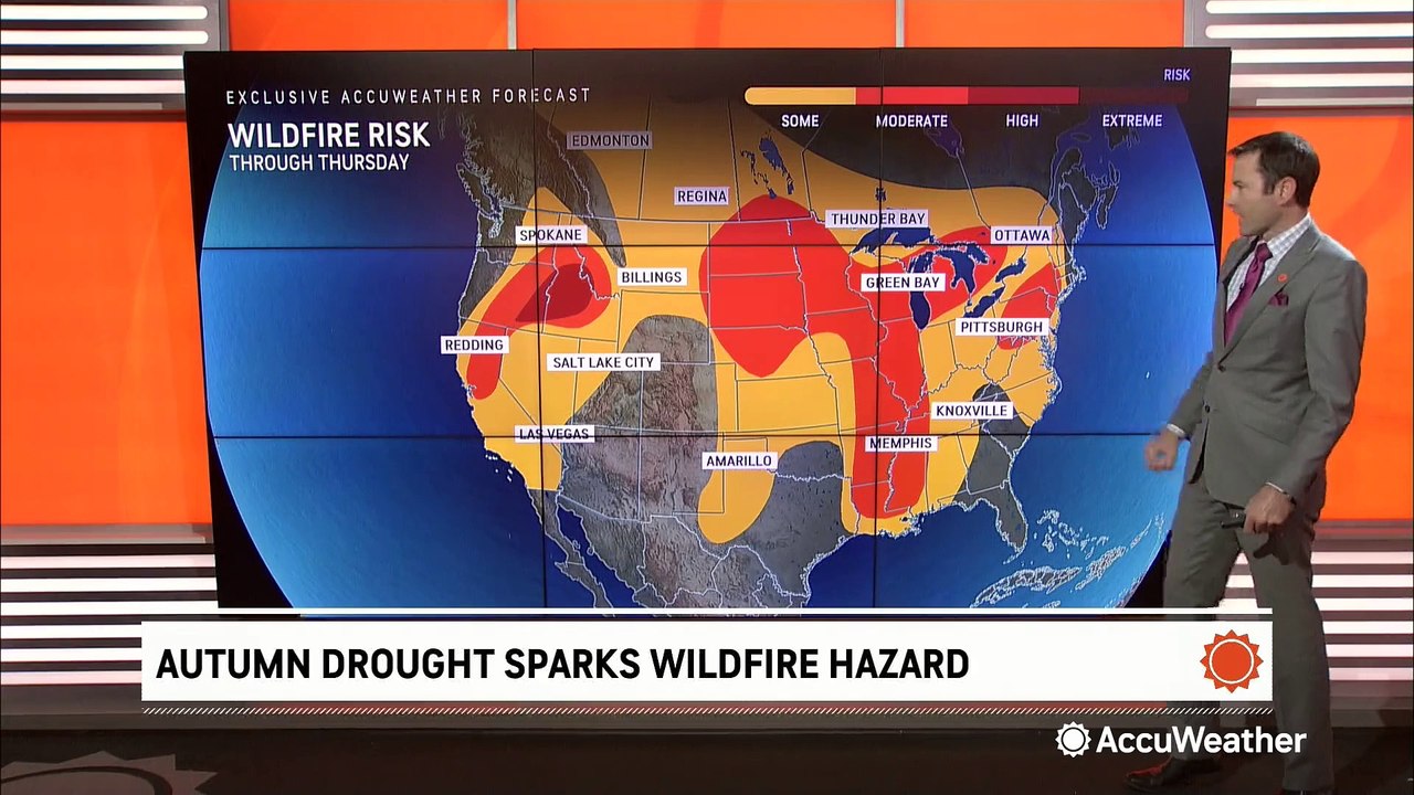 Autumn drought sparks wildfire hazards across much of the US