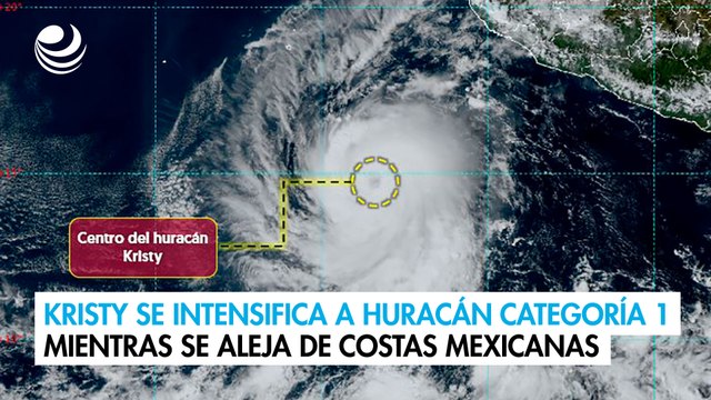 Kristy se intensifica a huracán categoría 1 mientras se aleja de costas mexicanas