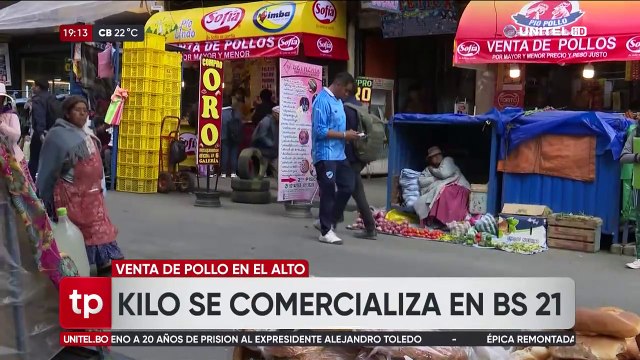 El pollo se ofrece hasta en Bs 21 el kilo en El Alto; en Santa Cruz se registra un descenso en el precio