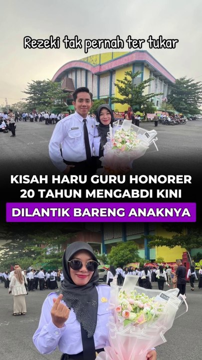 Kisah Haru Guru Honorer 20 Tahun Mengabdi Kini Dilantik Bareng Anaknya