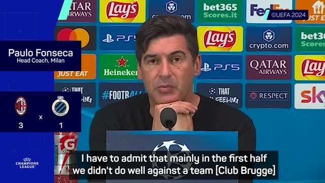 Fonseca asks for more from Milan after win over Brugge