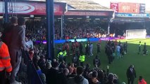 Luton players celebrate beating Watford