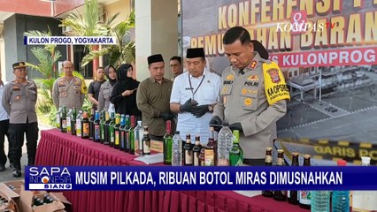 Musim Pilkada, Ribuan Botol Miras di Yogyakarta Dimusnahkan Polisi
