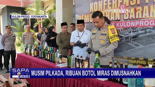 Musim Pilkada, Ribuan Botol Miras di Yogyakarta Dimusnahkan Polisi