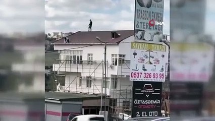 İstanbul'da akılalmaz ''tadilat'' kamerada: Ölüme meydan okudular