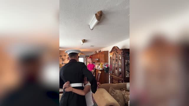 Mom "Emotional Wreck" When Marine Son Returns Home After Eight Months | Happily TV