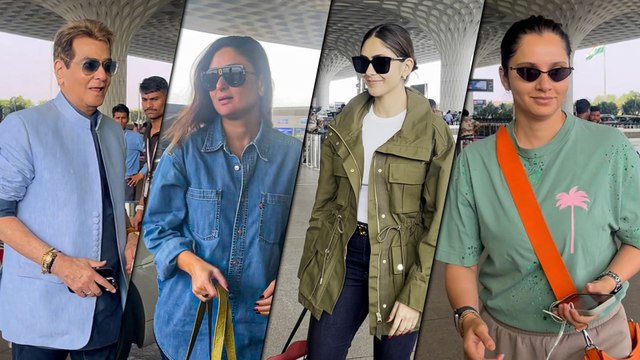 Starry Airport Entries: Jeetu Ji, Kareena Kapoor, Sania Mirza, Mrunal Thakur & Others | Bollywood