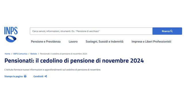 CEDOLINO PENSIONE INPS NOVEMBRE 2024: Pagamenti, Conguagli 730 e Trattenute Fiscali
