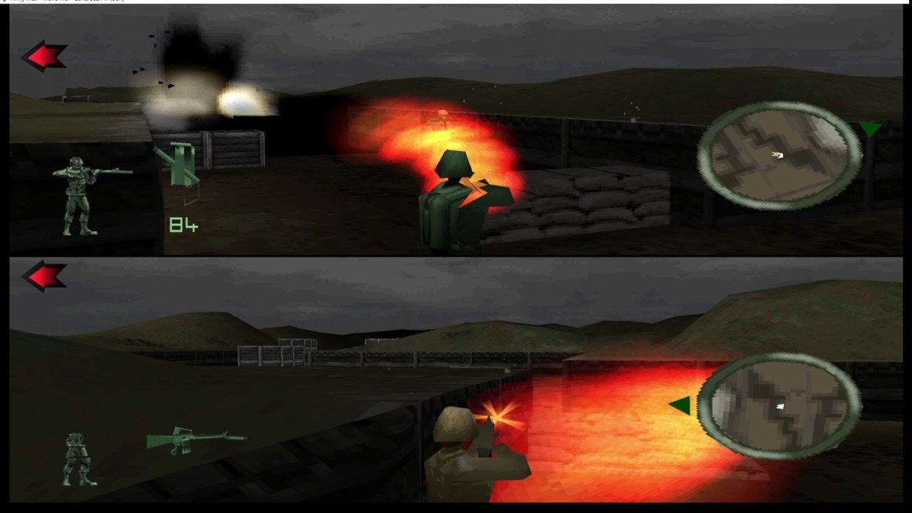 Army Men: World War: Land Sea Air - Multiplayer - No Man's Land - CTF (PSX)