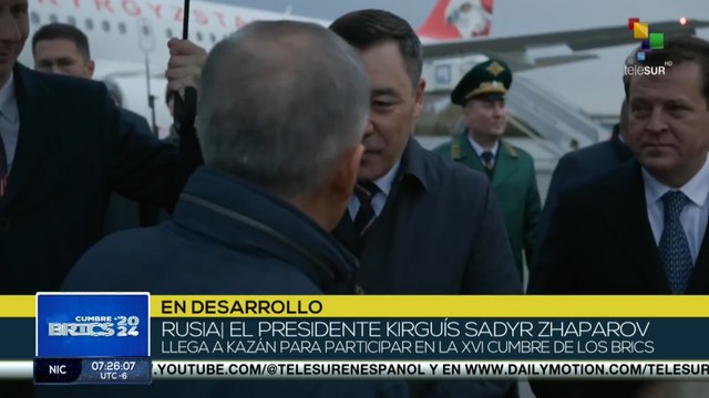Pdte. de Kirguistán llega a la cumbre de los BRICS