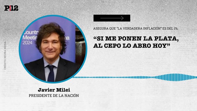 Milei asegura que la apertura del cepo está más cerca : Si me ponen la plata, abro el cepo hoy