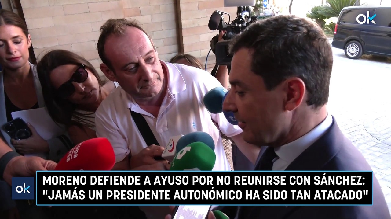 Moreno defiende a Ayuso por no reunirse con Sánchez: "Jamás un presidente autonómico ha sido tan atacado"