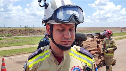 Tenente destaca sorte de motorista que foi ejetado em capotamento na BR-163
