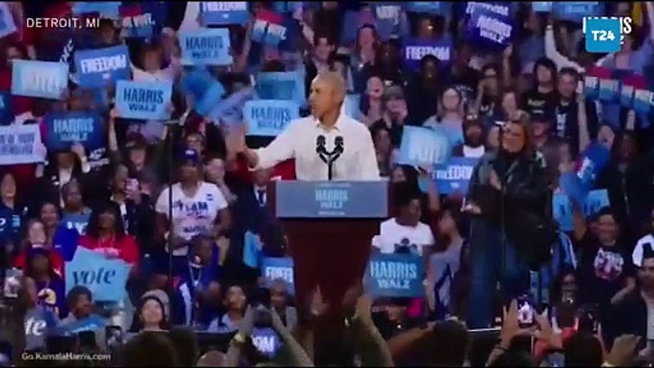 Eski ABD Başkanı Obama, miting sırasında ‘Lose Yourself’ şarkısını söyledi
