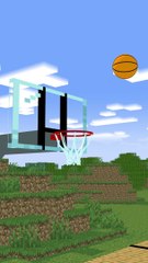 Baby Minnie plays basketball in Minecraft
