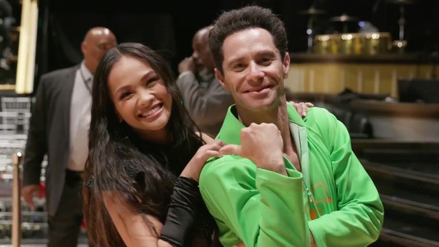 DWTS Partners Jenn Tran & Sasha Farber React to Romance Rumors & Dish on that Forehead Kiss | THR Video